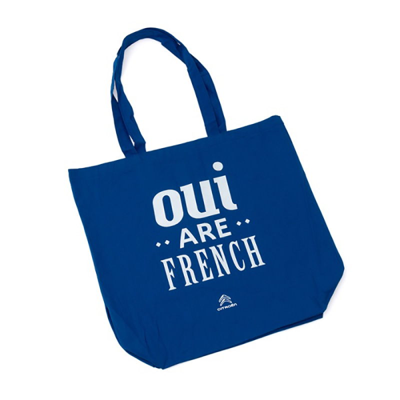トートバッグ　”OUI ARE FRENCH”  ブルー